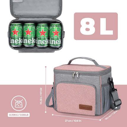 Boîte à lunch Maelstrom pour hommes, sac à lunch isotherme femmes/hommes, sac à lunch isotherme étanche, sac fourre-tout à lunch, 8L, rose