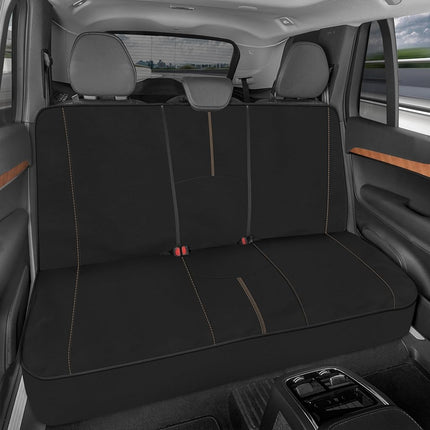 Motor Trend SpillGuard Waterproof Rear Bench Car Seat Cover, Beige Stitching – Split Bench Rear Seat Protector with Neoprene Padding, Back Seat Cover for Kids & Dogs, Car Interior Covers