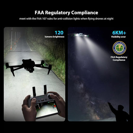 STARTRC Pack of 2 strobe drone light, anti-collision light, LED drone flash light for FAA drone night flights, LED speed camera for DJI Mini 4K/Avata 2, Mini 4 Pro, Air 3, Mini 2 SE and all RC drone