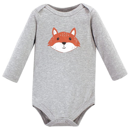 Lot de 3 bodys à manches longues en coton pour bébés garçons Hudson Baby, petit renard, 6-9 mois