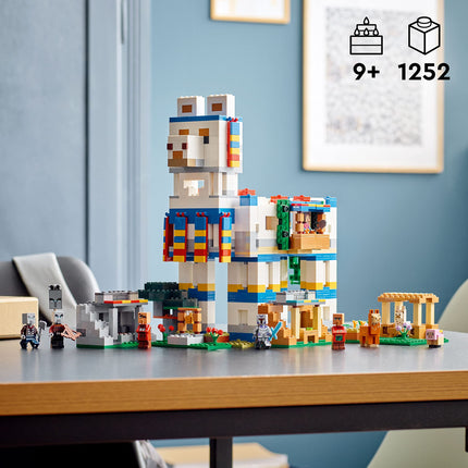 LEGO Minecraft La Aldea Llama - Casa de Granja, Set de Construcción de Juguete 21188, Idea de Regalo Minecraft para Niños y Niñas de 9+ Años, Crea una Aldea Minecraft con 6 Edificios Personalizables y Minifiguras