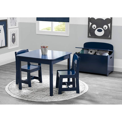 Delta Children Ma table et mes chaises pour enfants MySize (2 chaises incluses) – Idéales pour les activités créatives, l'heure du goûter, l'école à la maison, les devoirs et plus encore, Bleu