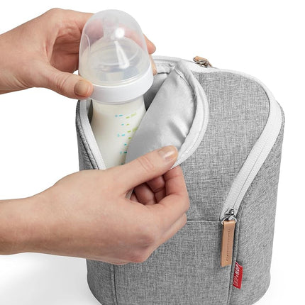 Skip Hop Grab and Go Double Bottle Bag, Grey Melange