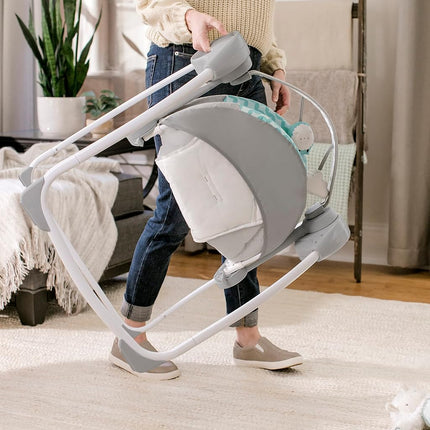 Ity by Ingenuity Swingity Swing Easy-Fold Portable Baby Swing – Goji, Blue (12536)