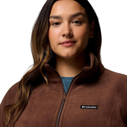 Columbia Womens Benton Springs Full Zip Fleece Jacket, Tobacco, 2X