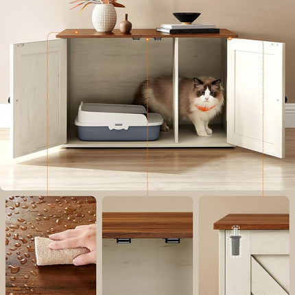 Feandrea Cat Litter Box Enclosure, End Table, 31.5 x 20.9 x 19.7 Inches