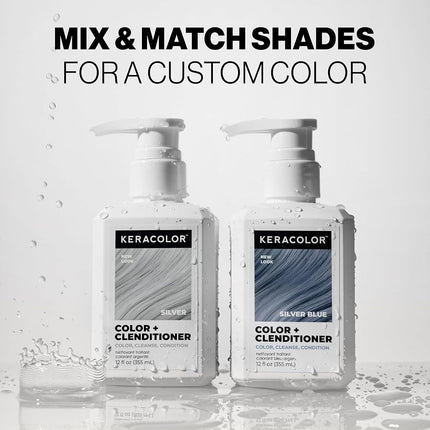 Keracolor Clenditioner Color Depositing Conditioner Colorwash, Silver, 12 fl. oz.