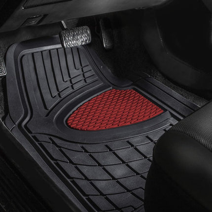 FH GROUP Burgundy F11511BURGUNDY Heavy Duty Tall Channel Floor Mats All-Weather Accessories for Trucks, Cars, and Automotive Purposes Trim-to-Fit