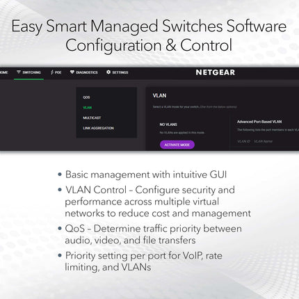 Netgear conmutador Gigabit Ethernet PoE+ de 5 puertos