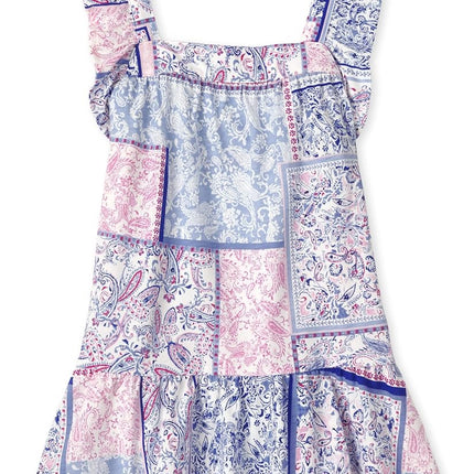 The Children's Place Vestido escalonado de retazos de cachemir para bebés y niñas pequeñas, Simplywht, 18-24 meses