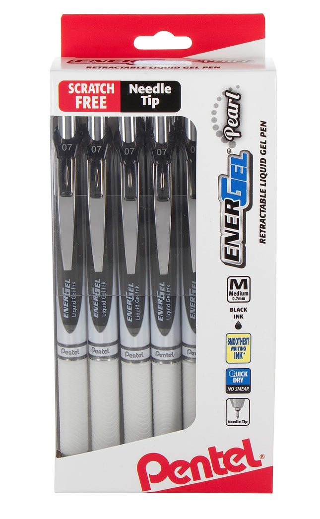 Pentel EnerGel PEARL Retractable Liquid Gel Pen, 0