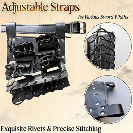 Sword Bag Sword Carry Case Back Strap Waistband for Ninja Hero Cosplay Anime Costume, Waistband for Three Sword