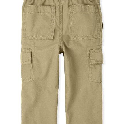 The Children's Place Baby Boys' and Toddler Pull on Slim Cargo Pants, Flax Single, 18-24 Months