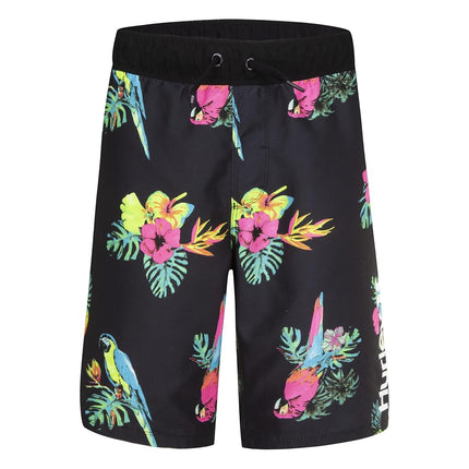 Bañador Hurley para niño, de quita y pon, multicolor/estampado floral de loros, 2T