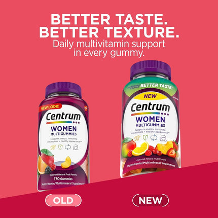 Centrum Multigummies Gummy Multivitamin for Women, Fruit, 170 Count