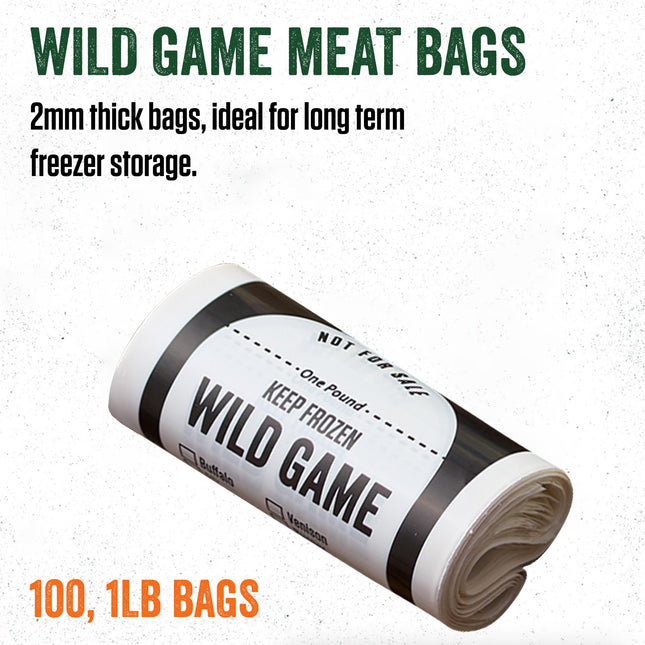 LEM Products 870 One Pound Wild Game Bags, 100 Count, White
