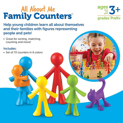 Learning Resources All About Me Family Counters, Ages 3+, Maths Sorting Toy, Colour Recognition, Counting Skills, Gifts for Kids