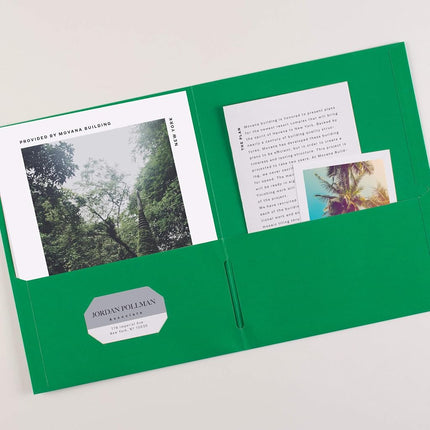 Avery Two Pocket Folders, Holds up to 40 Sheets, Business Card Slot, 25 Green Folders (47987)