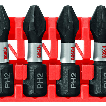 BOSCH CCSPHV108 8-Piece Assorted Set 1 in. Impact Tough Phillips Insert Bits with Clip for Custom Case System