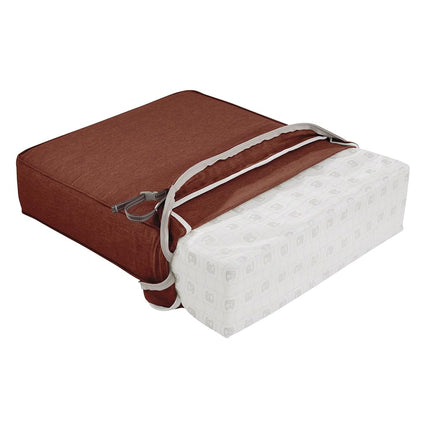 Classic Accessories Montlake FadeSafe Coussin de siège de patio carré - 12,7 cm d'épaisseur - Coussin de patio extérieur robuste avec envers résistant à l'eau, rouge henné chiné, 63,5 cm L x 63,5 cm P x 12,7 cm É (62-020-HHENNA-EC)
