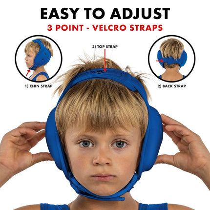 Matman Wrestling Headgear Kids Boys Girls Ear Guard Youth Ultra Soft Grappling Head Guard (Royal)
