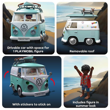 Playmobil | Collector Cars | Volkswagen T1 Camper | Model car for adults & children | With stickers for personalization | Gift for car fans & collectors | Detailed design | 71857