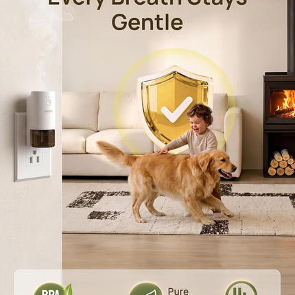 Senseflow Plug-in Air Freshener for Home, Waterless Essential Oil Diffuser for Bedroom and Bathroom, Non-Toxic Formula for Pets and Nursery, 120 Days Runtime, Refillable - Neroli