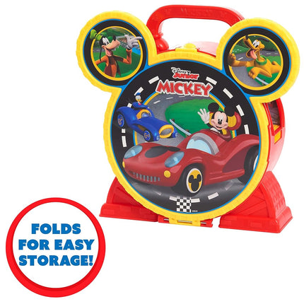 Disney Junior Mickey Mouse Stow ’n Go Garage, Figure and Vehicle Playset, Officially Licensed Kids Toys for Ages 3 Up, Gifts and Presents