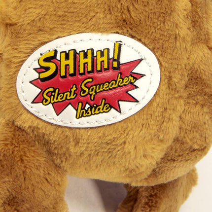 goDog Crazy Hairs Lion Silent Squeak Plush Dog Toy, Chew Guard Technology - Tan, Small