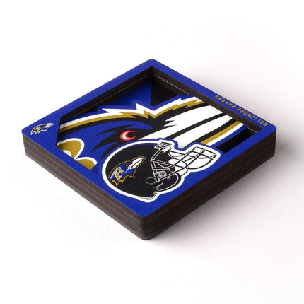 YouTheFan NFL Baltimore Ravens 3D Logo Series Magnets