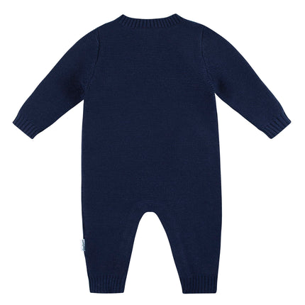 Gerber baby-boys Sweater Knit Romper Jumpsuit, Blue Dog, 12 Months