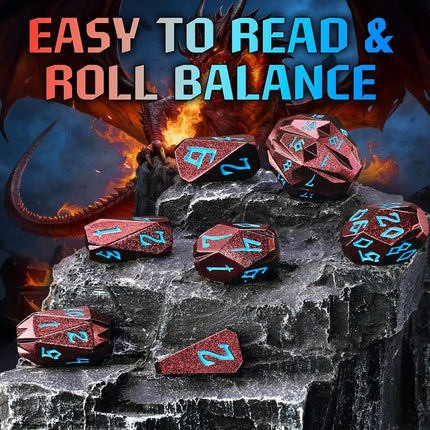 FONVGOGO Metal DND Dice Set for Dungeons and Dragon Gift RPG Collection DM