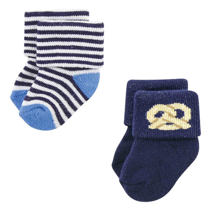 Hudson Baby Baby Girls' Cotton Rich Newborn and Terry Socks, Snacks, 0-6 Months