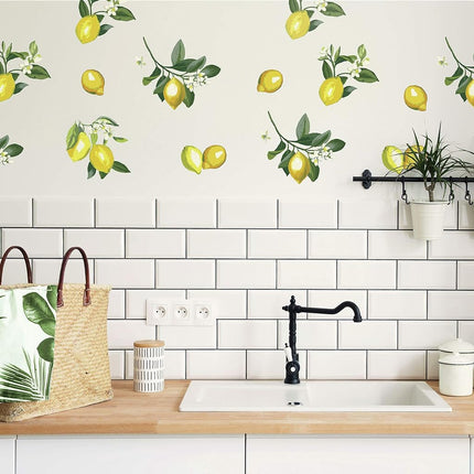 RoomMates RMK4712GM Lemon Peel and Stick Wall Decals, Yellow, Green