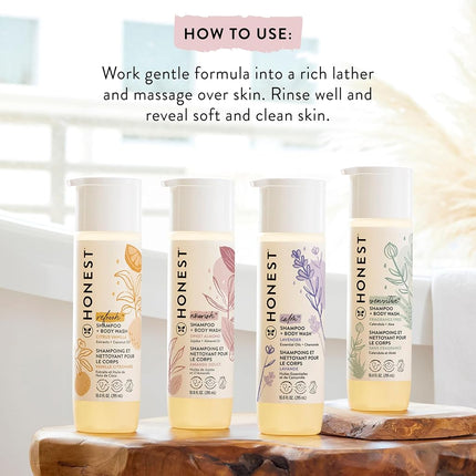 The Honest Company 2-Piece Dreamy Lavender Shampoo + Body Wash (10 fl. oz) & Face + Body Lotion (8.5 fl. oz.) Bundle | Tear Free | Naturally Derived Ingredients | Sulfate & Paraben Free Baby Bath