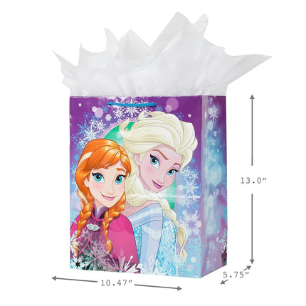 Hallmark 13" Large Disney Gift Bag Bundle (Pack of 3: Minnie Mouse, Princesses and Frozen) for Birthdays, Kids Parties or Any Occasion
