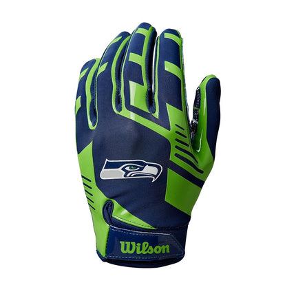 Guantes de fútbol americano elásticos Wilson NFL - Juvenil, Seattle Seahawks