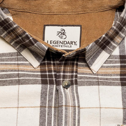 Legendary Whitetails Men's Flannel Shirt Long Sleeve Button Down 100% Cotton, Horned Buck Plaid, XXXXXL Big