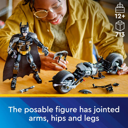 LEGO DC Batman Figurine à construire et moto Bat-Pod - Jouets de construction - Figurine articulée Batman du film The Dark Knight pour garçons et filles, dès 12 ans - Idées cadeaux super-héros pour enfants - 76273