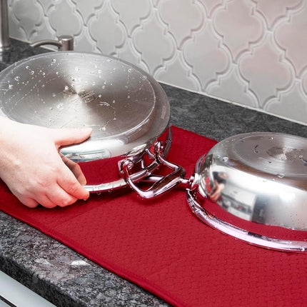 All-Clad Textiles Reversible Dish Drying Mat, Polyester Polyamide, Chili, 28" x 16"