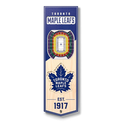 YouTheFan NHL Toronto Maple Leafs - Scotiabank Arena 3D Banner, Team Colors, 6" x 19"