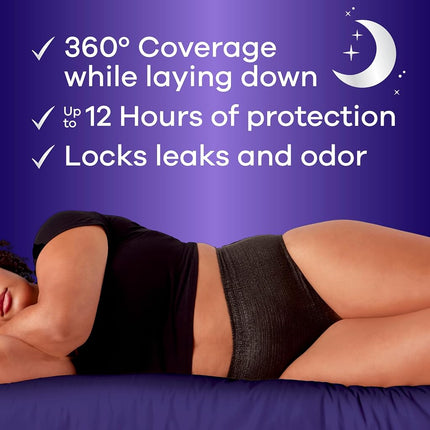 Always Discreet Adult Incontinence Overnight Underwear for Women, S/M, Up to 100% Bladder Leak Protection, 48 CT