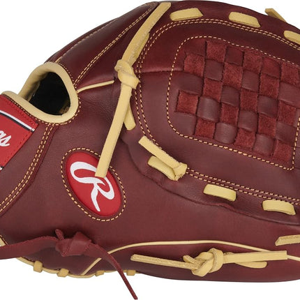 Rawlings Sandlot Series Leather Basket Web Baseball Glove, 12", Right Hand Throw