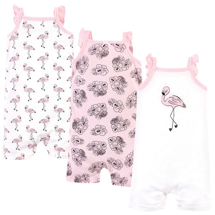 Hudson Baby Unisex Cotton Rompers, Painted Flaming
