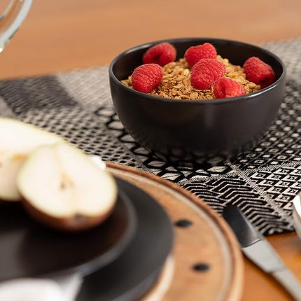 10 Strawberry Street Wazee Matte 5.5"/16oz Cereal Bowl, Set of 6, Black