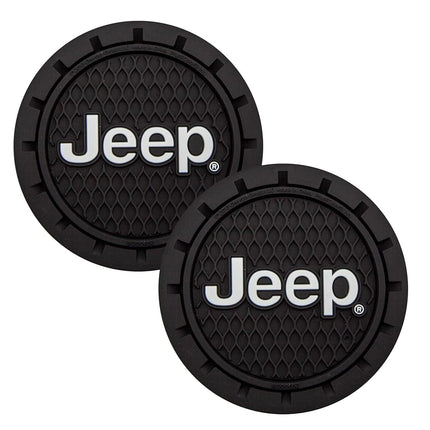 Plasticolor 000652R01 Dessous de verre pour porte-gobelet de voiture, camionnette, SUV Jeep, lot de 2, noir