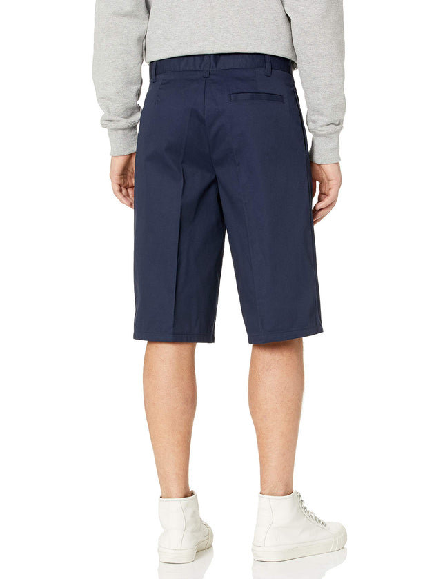 French Toast Boys' Adjustable Waist Flat Front Short, Navy, 20 Husky