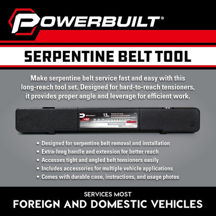 Alltrade 648629 Kit 52 Serpentine Belt Tool Set