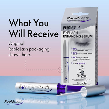 RapidLash Eyelash Enhancing Serum - Promotes Appearance of Longer, Fuller, And Thicker Eyelashes, For Eye Lash Enhancement, Paraben, And Cruelty Free