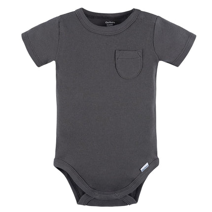 Gerber Unisex Baby Bodysuit and Shorts Set, Dark Grey, 3-6 Months